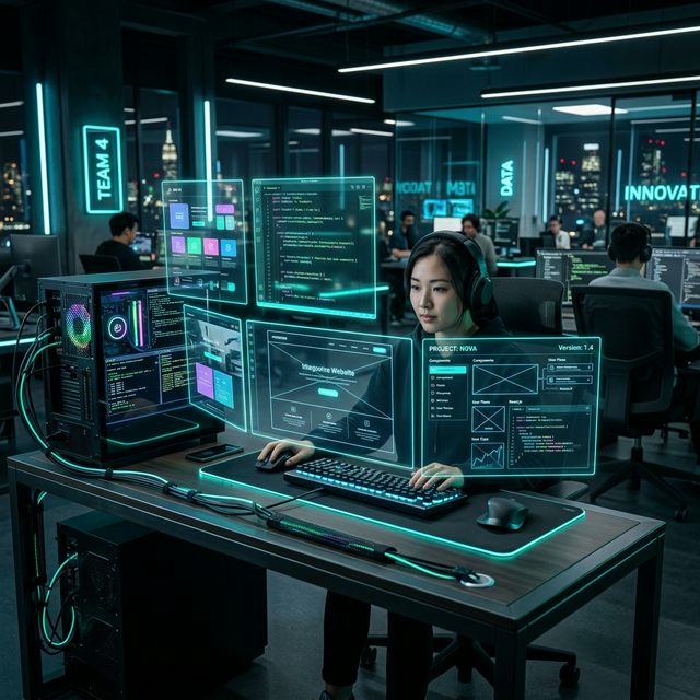 Desenvolvimento de sites profissionais com design futurista e alta performance